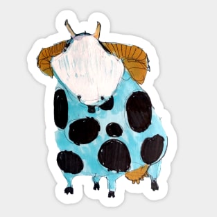 Blue halloween cow Sticker